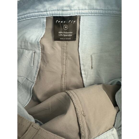 FREE FLY men’s golf performance shorts in gray size 30 - Picture 2 of 7